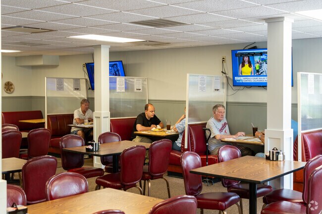 Diners enjoy lunch at the Brimfield Family Restaurant.