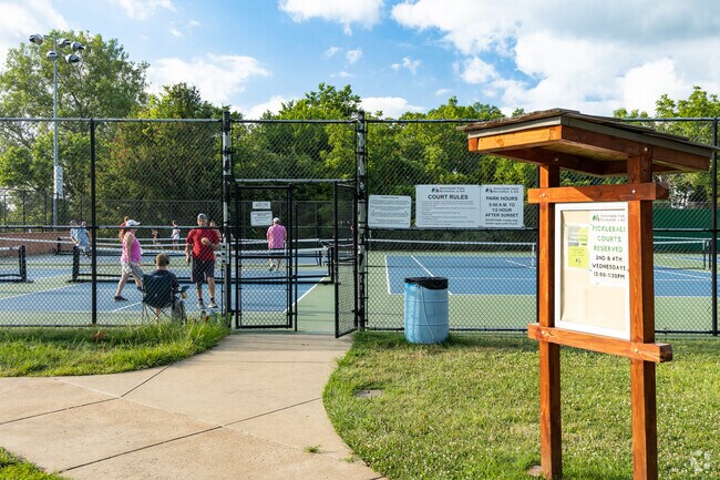 Manchester Parks & Recreation (Schroeder Park) has pickelball courts that can be reserved.