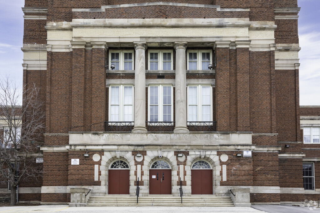 Bateman Elementary School's large, red doors greet students every morning.
