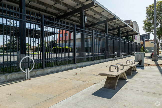 There is public transportation in front of Willow Elementary School in South Gate.