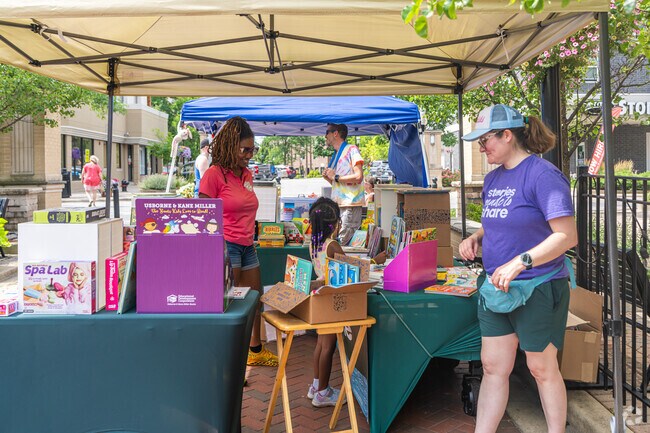 There are books for children at the Homewood Farmers Market.
