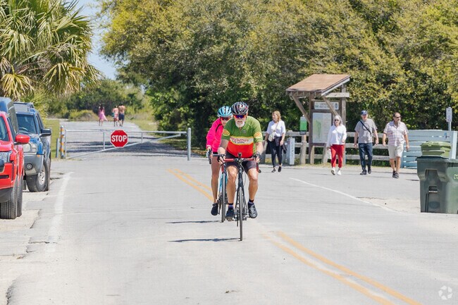 Folly Beach locals enjoy biking up and down East Ashley Ave for a fun outdoor activity.