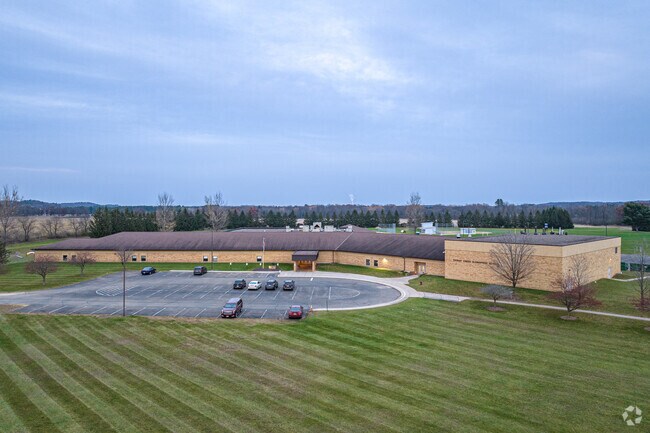 Tiffany Creek Elementary is set back from the road.