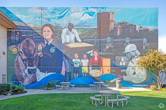 Hilmar-Irwin is a small community centered around agriculture and cheese making.