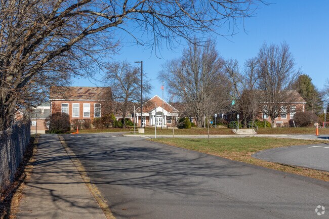 Entrance at Peace Dale Elementary School in South Kingstown, RI.