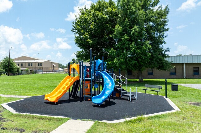 Students enjoy playing on the playgrounds during recess at Estelle Elementary School.