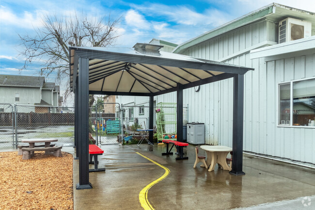 McKenzie Montessori Institute has covered outdoor areas for students in Springfield.