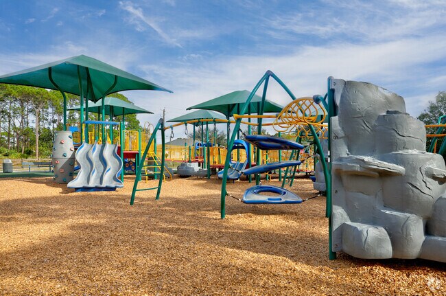 Bill Madden Park features lots of enjoyable playground obstacles.
