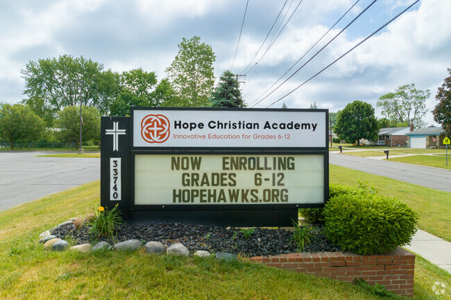 Hope Christian Academy sign in Westland.