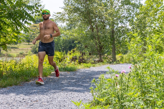 Lake Shenandoah near Crossroads Farm is an ideal place to take a run on its 1.6 mile trail.