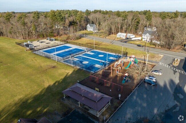 An overview of the sports facilities at the Shawsheen Elementary School in Wilmington, MA.