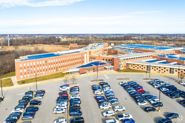 Grayslake North High School has a unique design.