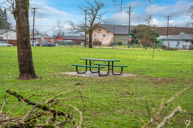 Maple Elementary School has tables for students to sit at in Springfield.