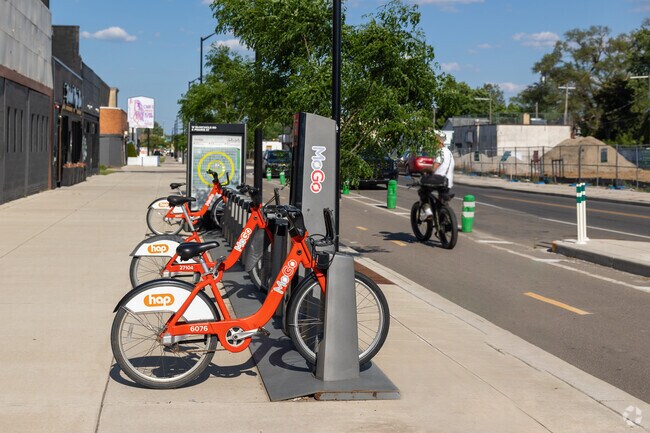 Newly installed bike lanes and rentals make Bagley a very bike-friendly neighborhood.