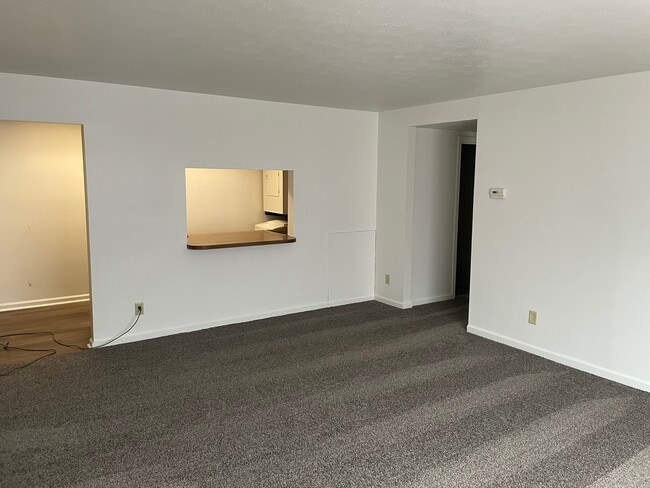 Living room with kitchen pass thru