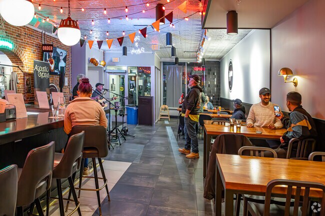 The Flagship City Food Court has live music and is located in Downtown Erie.