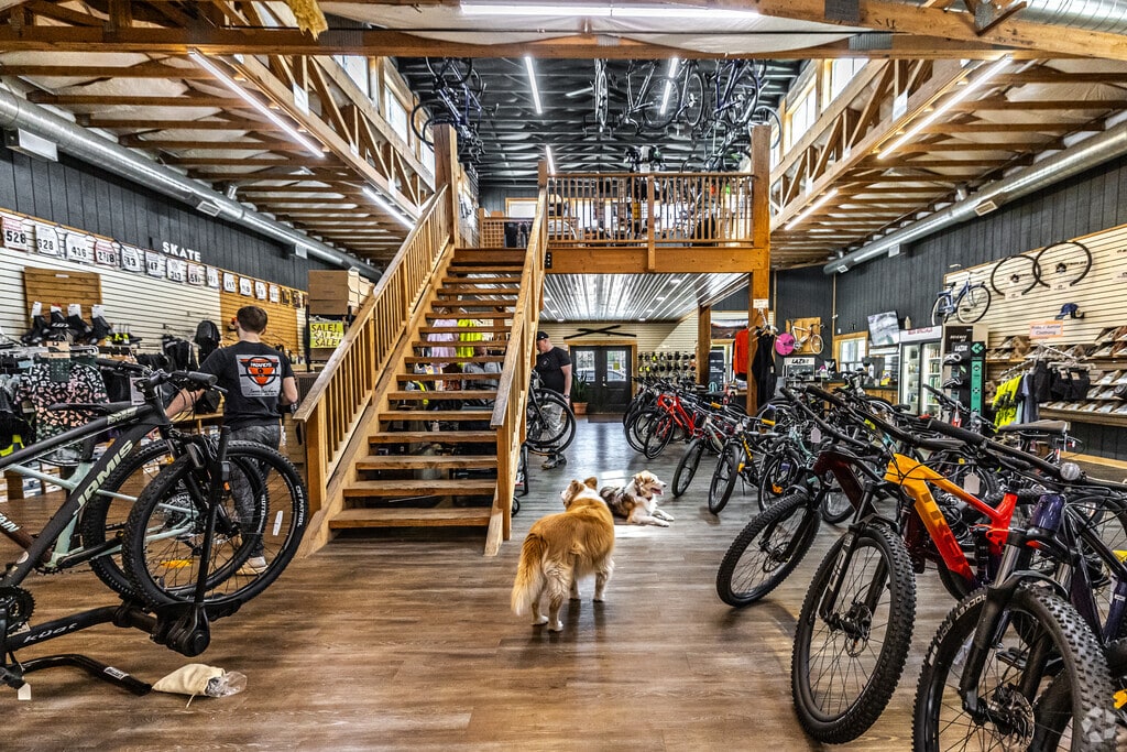 Ride on the Drumline Trail from Wales and stop at the Bicycle Doctor for a tune-up and some dog snuggles.