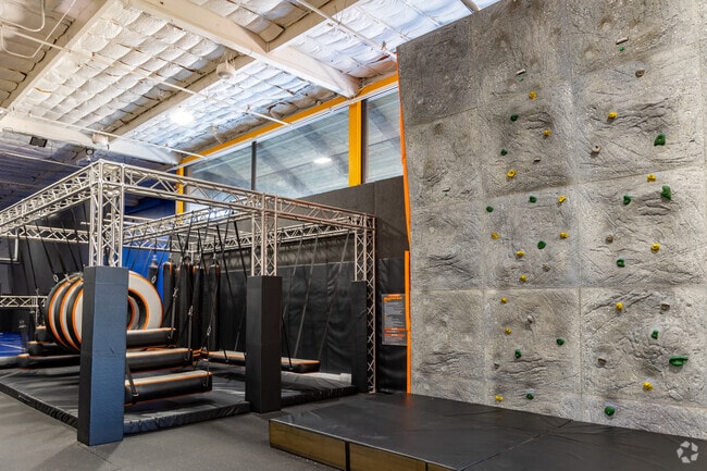 Sky Zone Trampoline Park in Sundale also has obstacle courses and rock climbing walls.