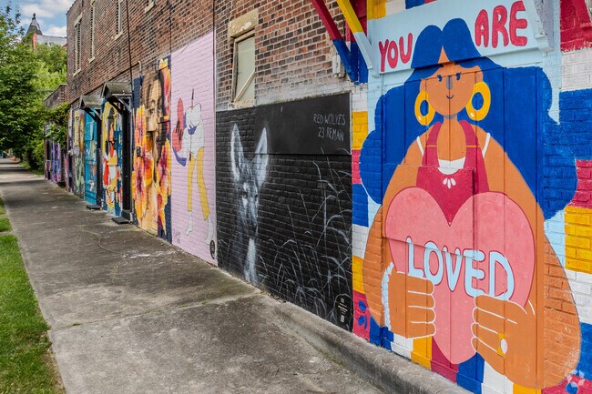 The murals in Milo-Grogan changes over time with new community artists coming in yearly.