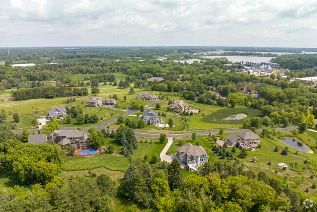 An aerial perspective of Hillary Farm at Gem Lake.