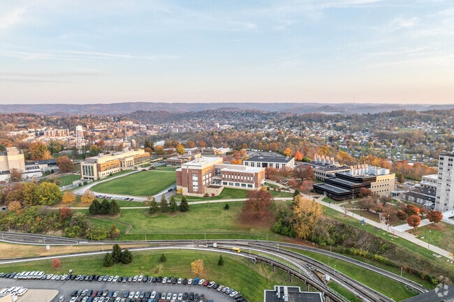 The Suncrest neighborhood encompasses the main campus of West Virginia University.
