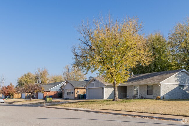 The Oak Brook neighborhood boasts many brick, single-family ranch-style homes.