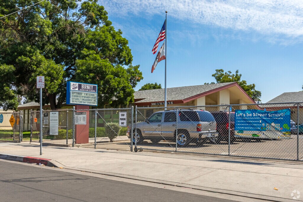Birney Elementary School serves grades K-6 in the McLane neighborhood of Fresno.