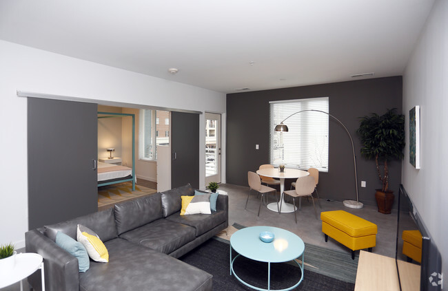 Living Room/1BR, 1BA - 834 SF
