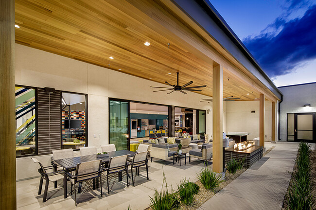 Relax by the fire or play a game of ping pong under the covered, outdoor lounge