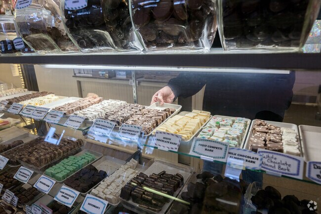Peterson's Candies in Busti delights visitors with the aroma of handcrafted chocolates and classic confections.