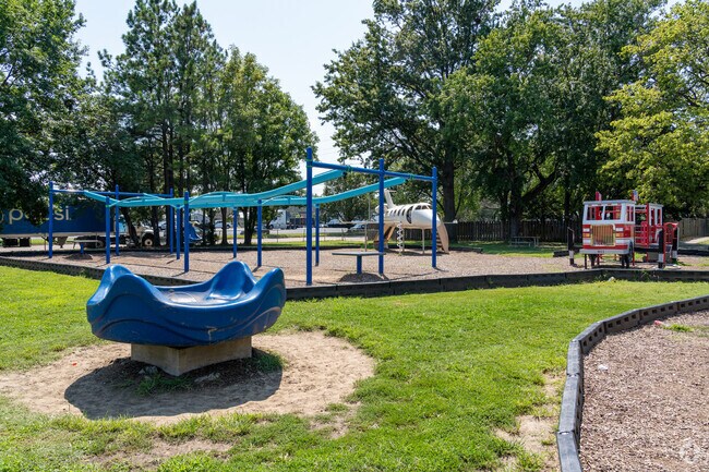 Stop Light City Playground is a unique park with playgrounds and basketball.