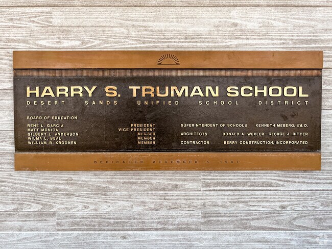 Harry Truman Elementary is part of the Desert Sands Unified School Dirict.