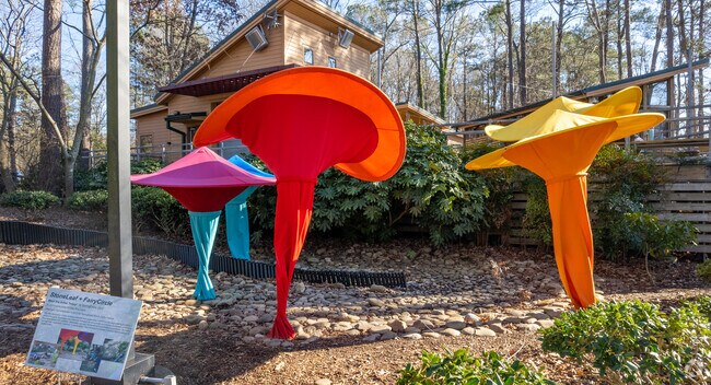 Bond Park includes art displays for visitors to enjoy.