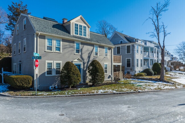 Two and three-storied Colonial homes sit comfortably along the streets in West Gloucester.