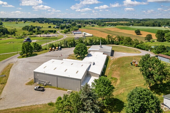 Look among the farm land to discover Calvary Academy.