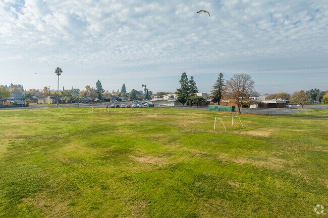 The field at Fern Bacon Middle School is a great for sports.