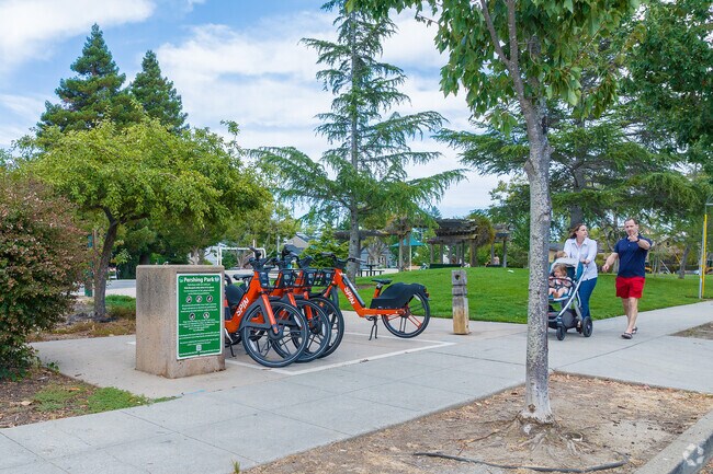 Pershing Park in Burlingame Park has playground and handball courts, something for everyone.