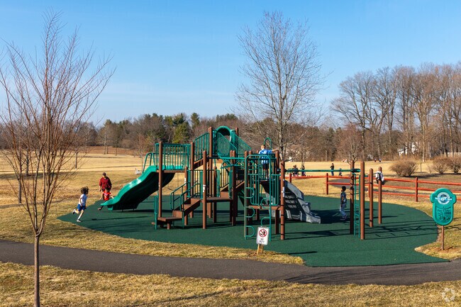 Marion F. Clawson Memorial Park in East Amwell offers trails, courts, and a playground.