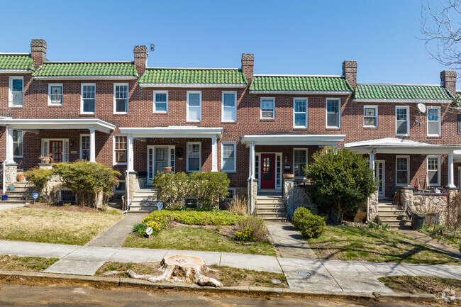 Remington has an assortment of two-story brick rowhomes.