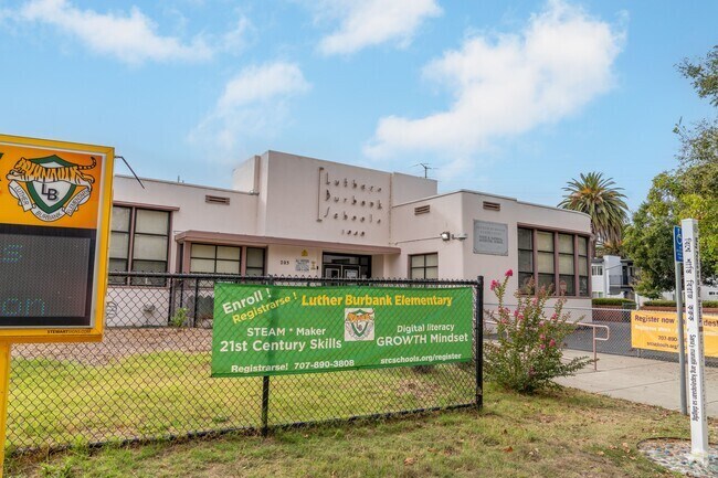 Luther Burbank Elementary School serves K-6 students in the Juilliard Park community.