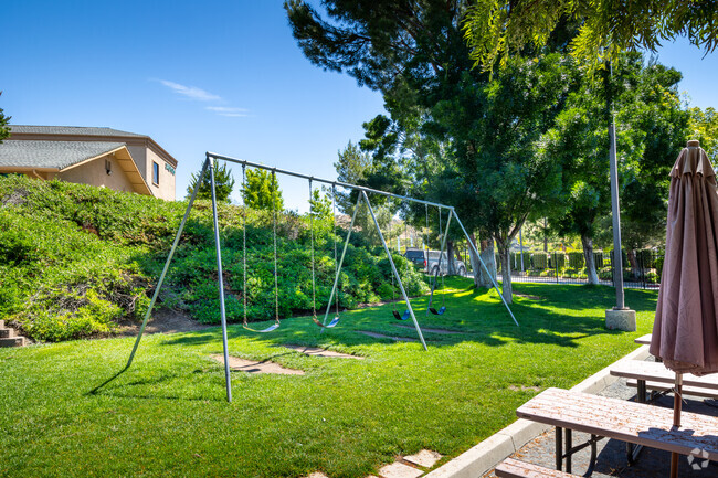 Shady swings and picnic tables available at Cornerstone Christian in Wildomar.