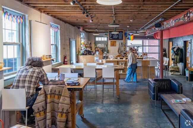 Get some work done while sipping on some coffee at the artist friendly Waldo’s & Company.