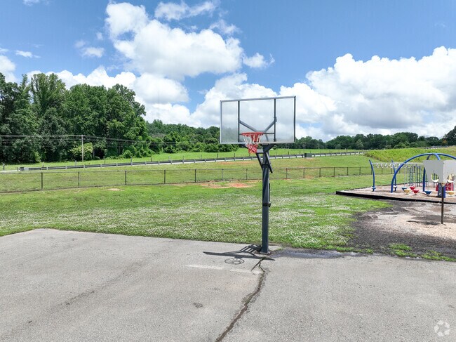 The basketball courts at Coddle Creek Elementary School is a popular spot at recess.