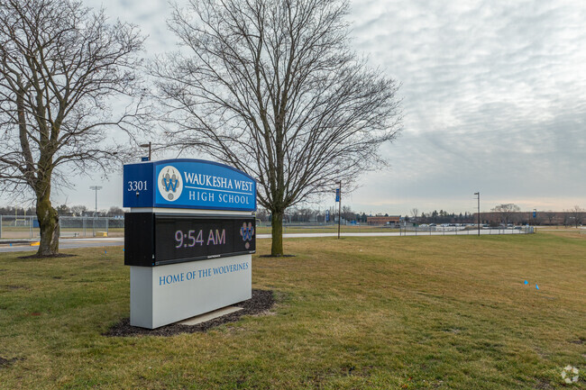 The entrance signage at West High School.