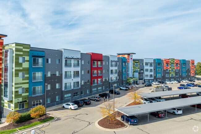 There are new condo buildings built close to Jackson Field in The Stadium District.