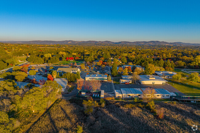 Sun sets over Loomis Basin Charter School.