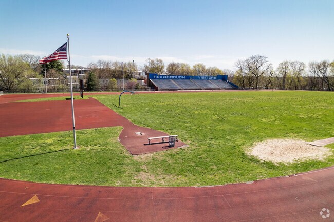 Academies at Roxborough has a track and field to exercise on.