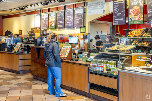 Panera Bread restaurant is located at Mill Run, a popular shopping and dining area.