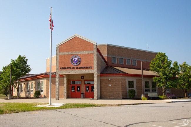 Cedarville Elementary School building in Outlying Allen County.