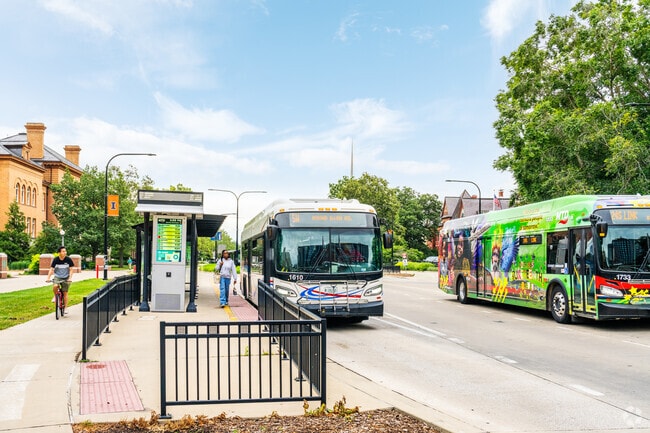 Campustown has multiple bus lines running through it, making getting around a breeze.